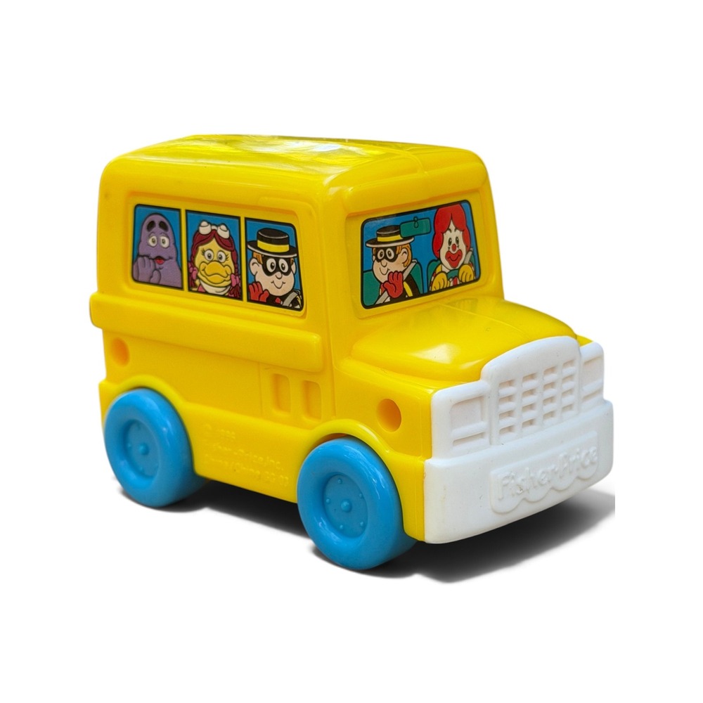 Fisher-Price McDonaldland School Bus Toy 1996 Ronald Grimace Hamburglar Birdie